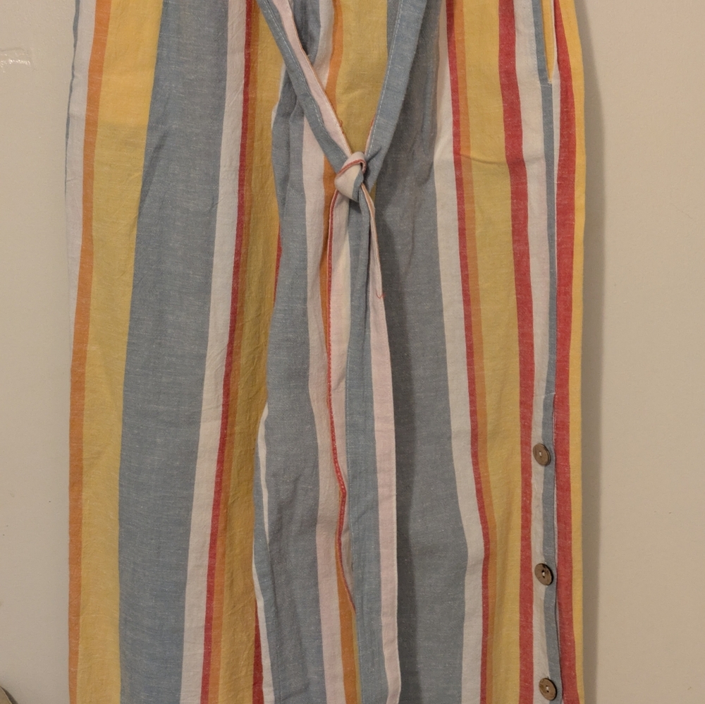 Vintage Havana Striped Jumpsuit with Belt Size Medium Spring & Summer Wear - Picture 4 of 9